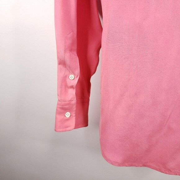 Vintage Ralph Lauren Pink Silk Button Front Shirt Size 10 New $225 - Picture 6 of 9
